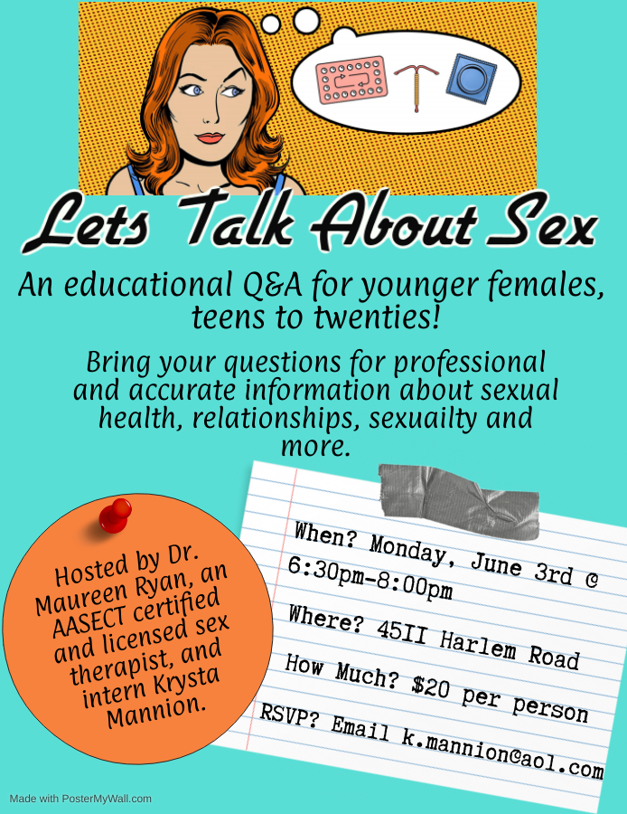 Poster for an educational Q&A for young adult women